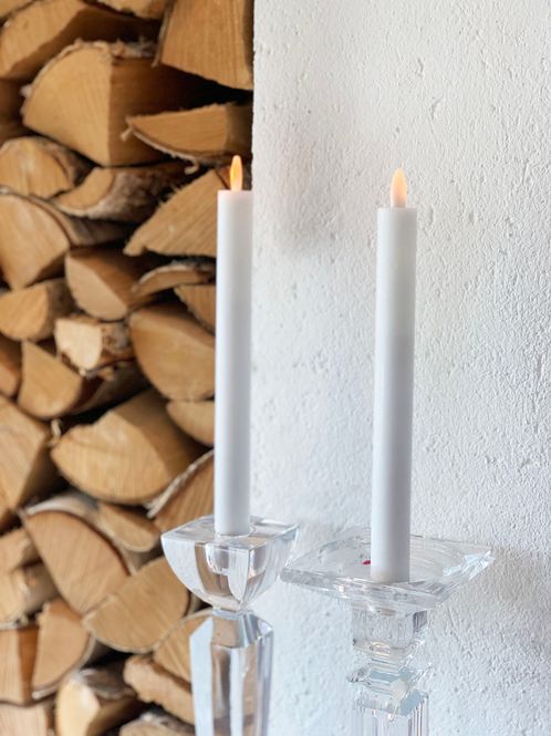 Hovedbilde Kronlys / stearinlys 2 pk led hvit