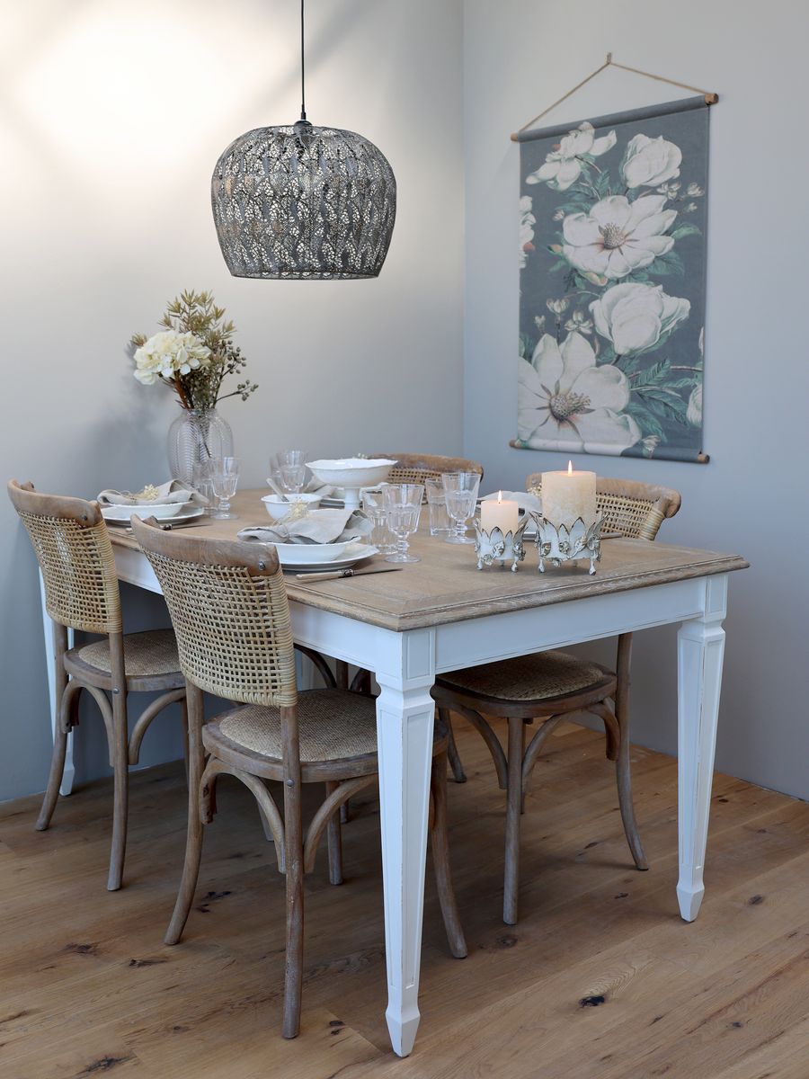 Fransk spisestol med flettet sete og rygg fra Chic Antique