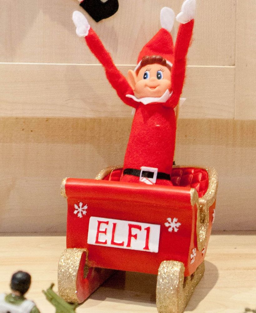 Rampenisse dobbel juleslede med LED lys