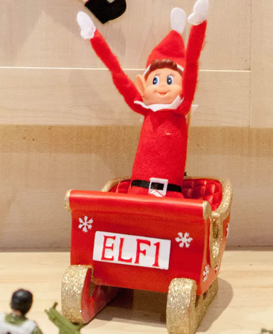 Hovedbilde Rampenisse dobbel juleslede med LED lys