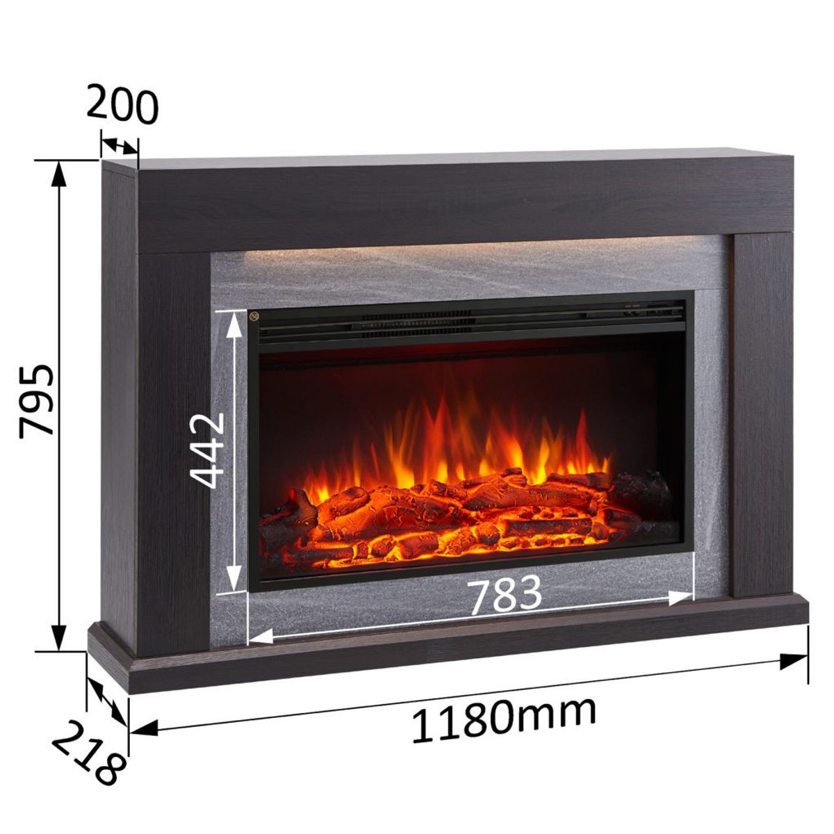 Kamin elektrisk peis - 2000 watt