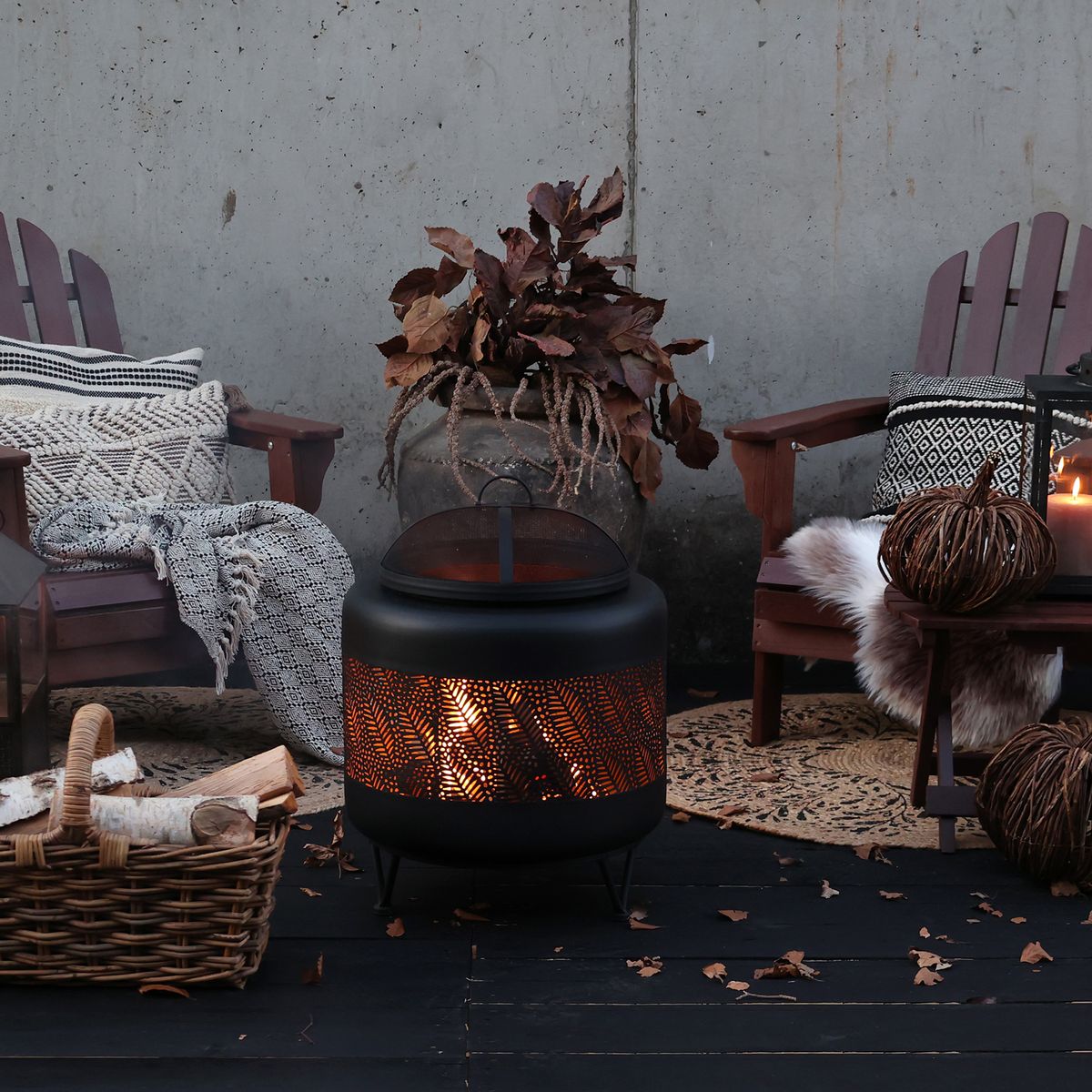 Bålpanne med gnistfanger fra Chic Antique