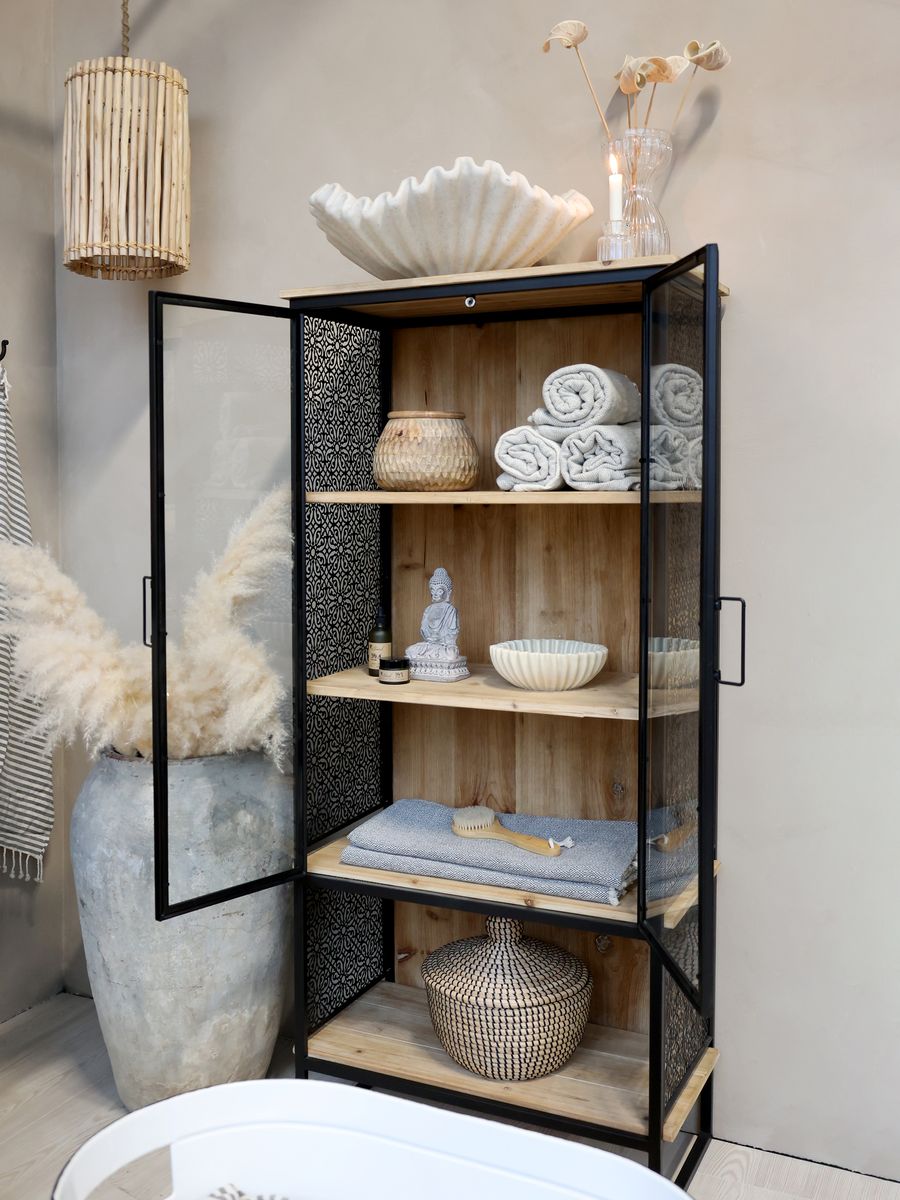 Vence vitrinekap med 4 hyller fra Chic Antique