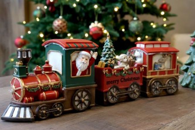 Hovedbilde Noël Juletog med 2 vogner og LED - Chique Antique