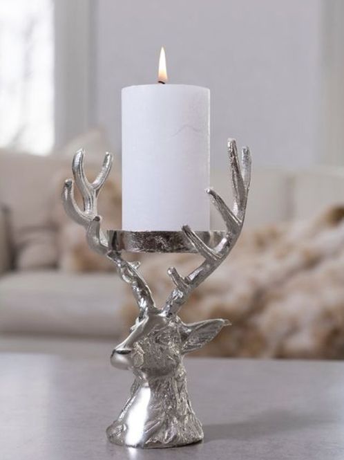 Hovedbilde Lysestake Reinsdyr 21 cm - For kubbelys