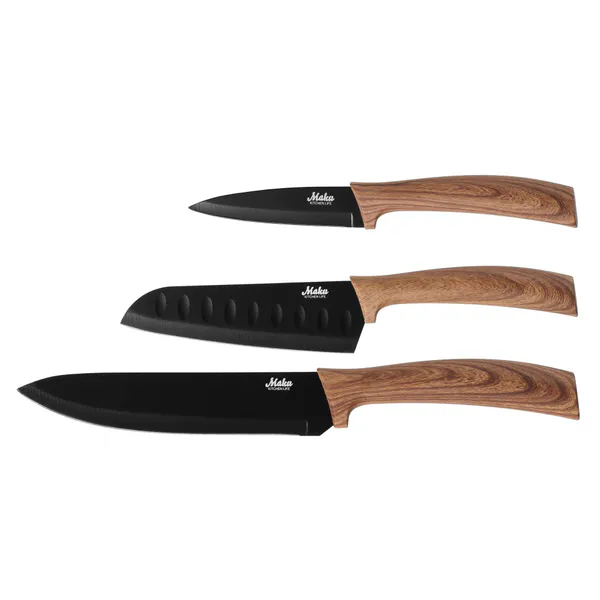 Hovedbilde Knivsett 3 deler med treskaft - Maku