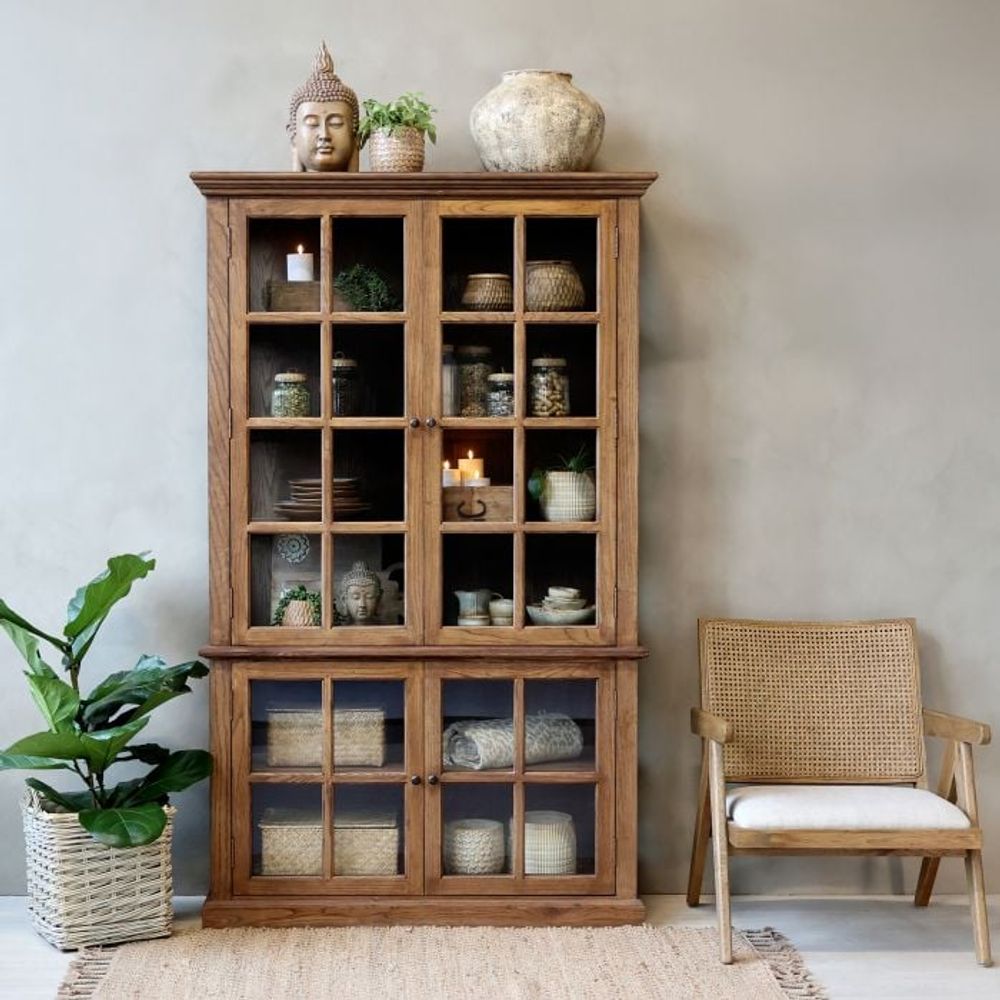 Vitrineskap Med 4 Dører/Hyller Fra Chic Antique