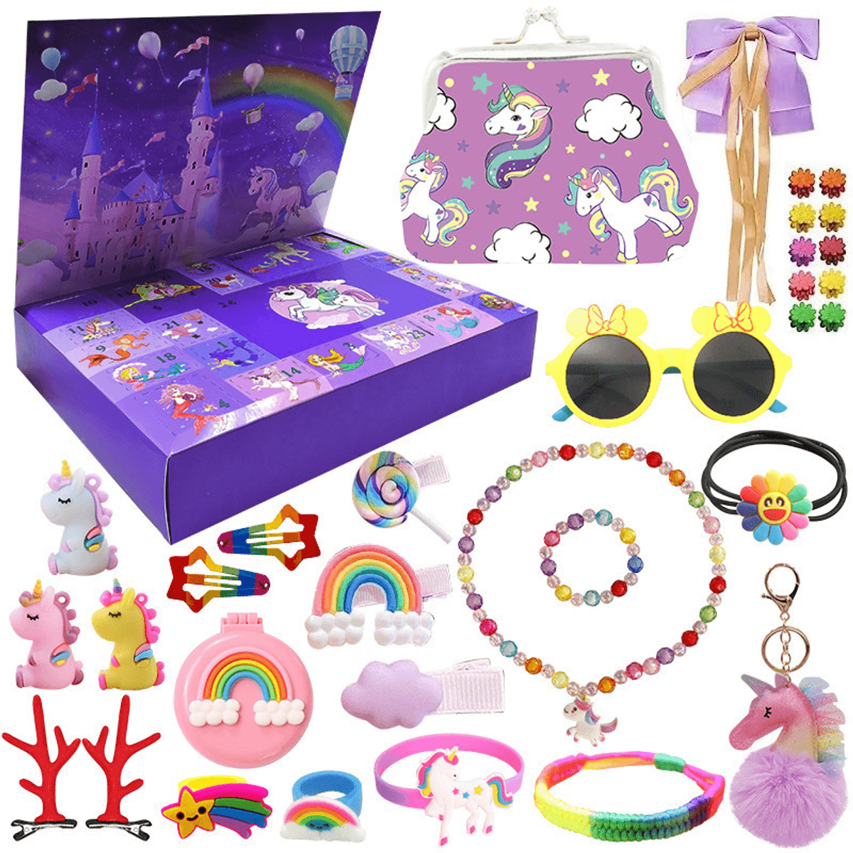 Julekalender til barn fylt med enhjørning accessories