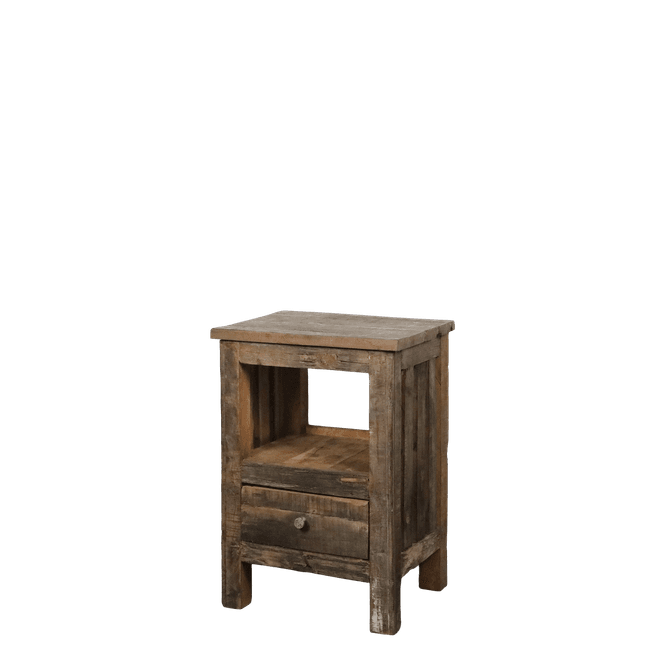 Hovedbilde Grimaud Nattbord & Sidebord m. Skuff i Gjenbrukstre – Chic Antique
