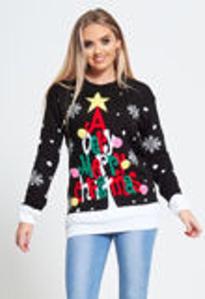 Hovedbilde Sort Merry Christmas  julegenser til dame