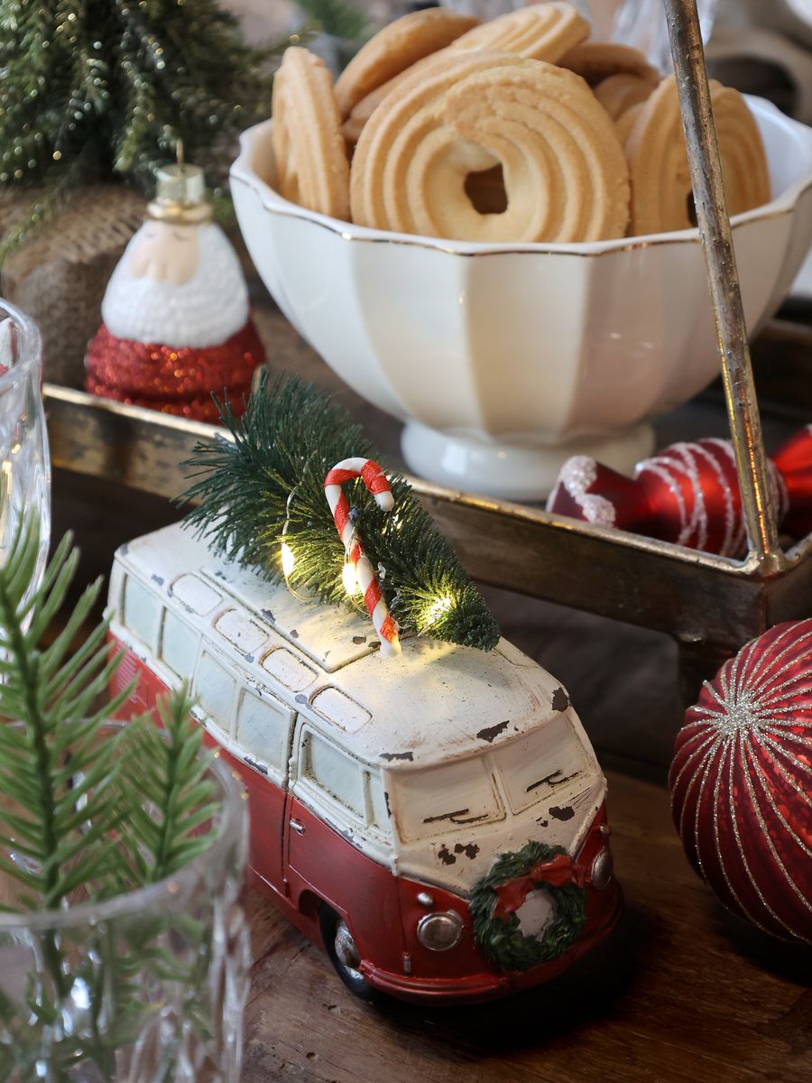 Vintage buss med juletre og ledlys fra Chic Antique