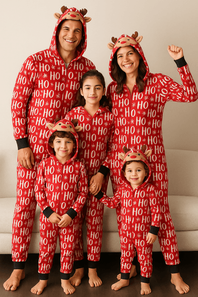 Hovedbilde Julepyjamas jumpsuit HO-HO-HO barn - Match hele familien