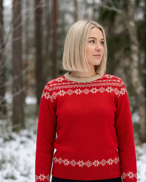 Hovedbilde Voss Unisex ullgenser i rød/offwhite