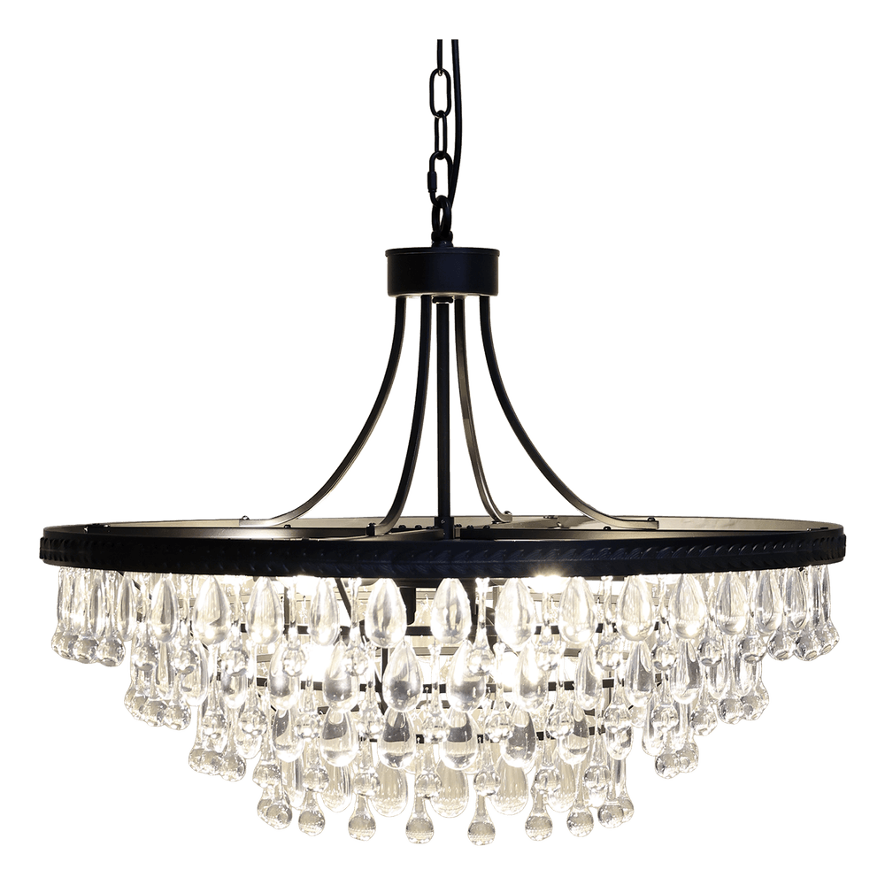 Versailles Lysekrone med dråpeformede glassprismer - 59 cm høyde