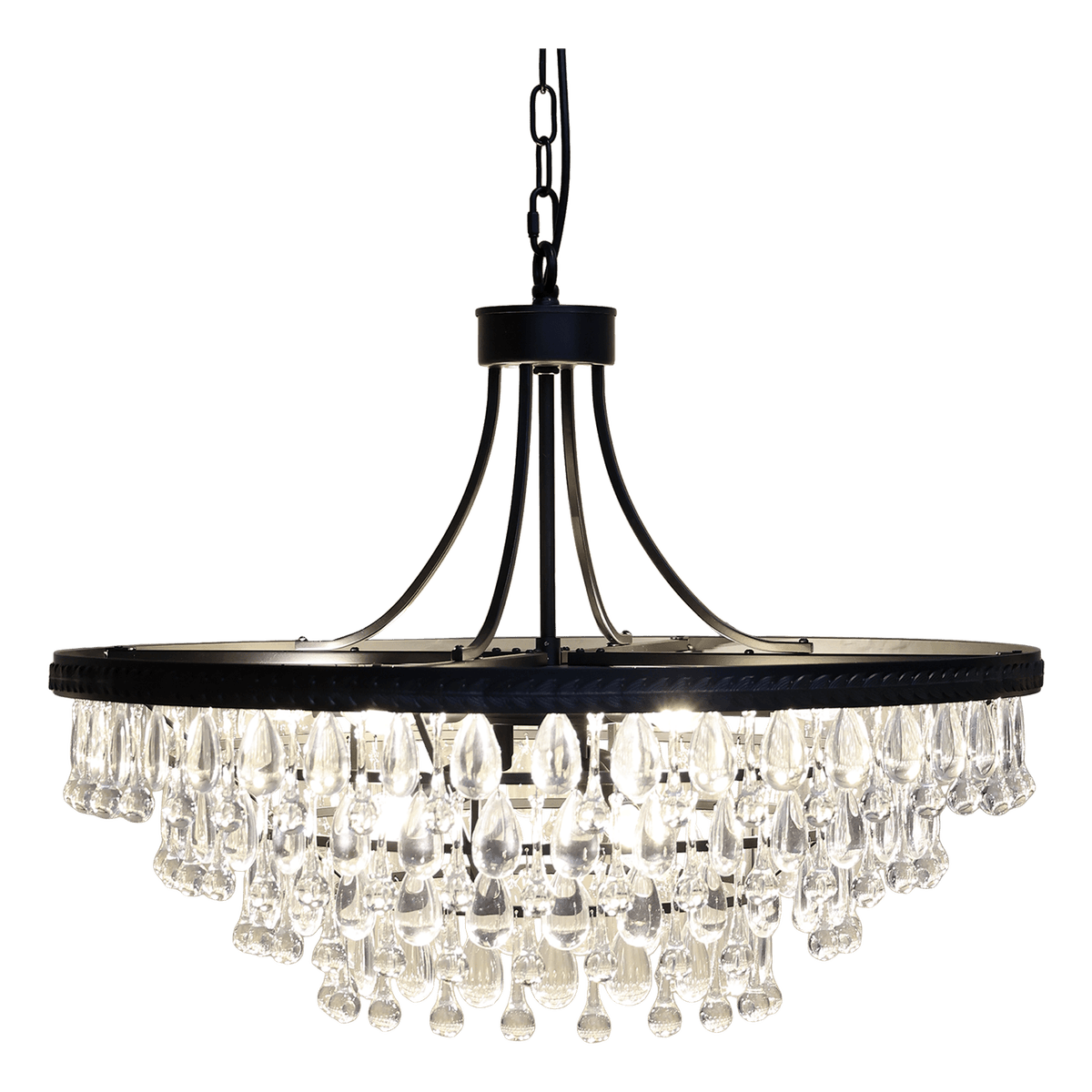 Versailles Lysekrone med dråpeformede glassprismer - 59 cm høyde