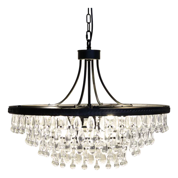 Hovedbilde Versailles Lysekrone med dråpeformede glassprismer - 59 cm høyde