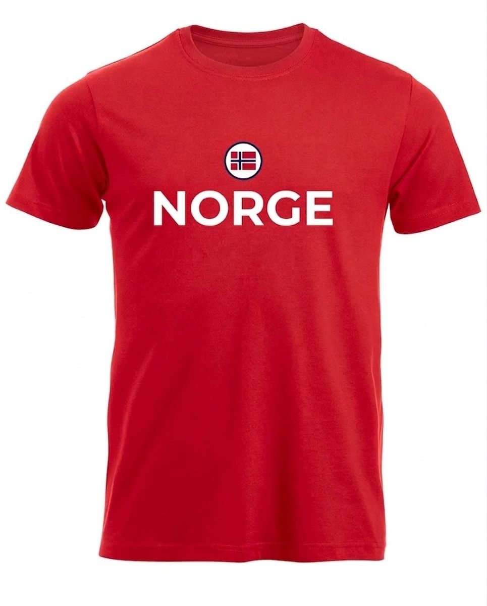 Norge t-shirt i rød Retro  - Perfekt til fotball-VM