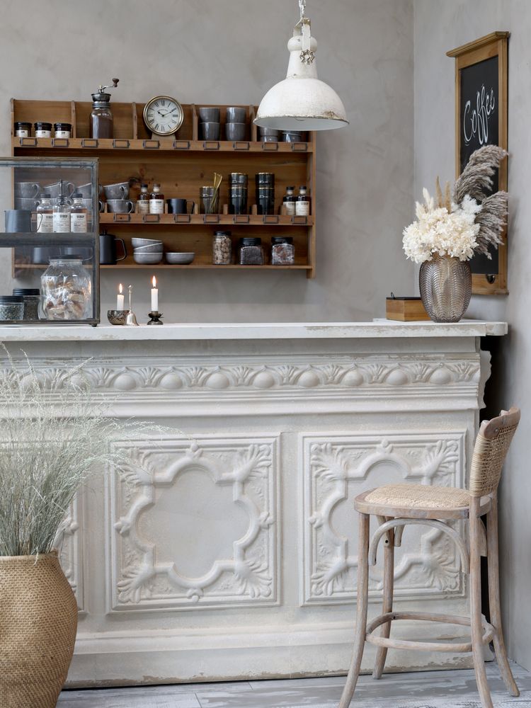 Fransk barkrakk med flettet sete og rygg fra Chic Antique
