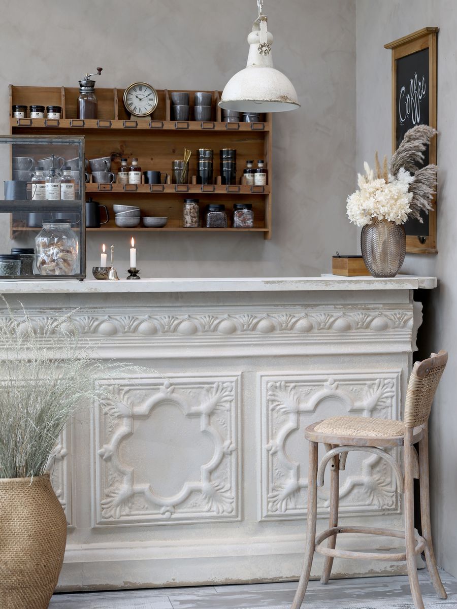 Fransk barkrakk med flettet sete og rygg fra Chic Antique