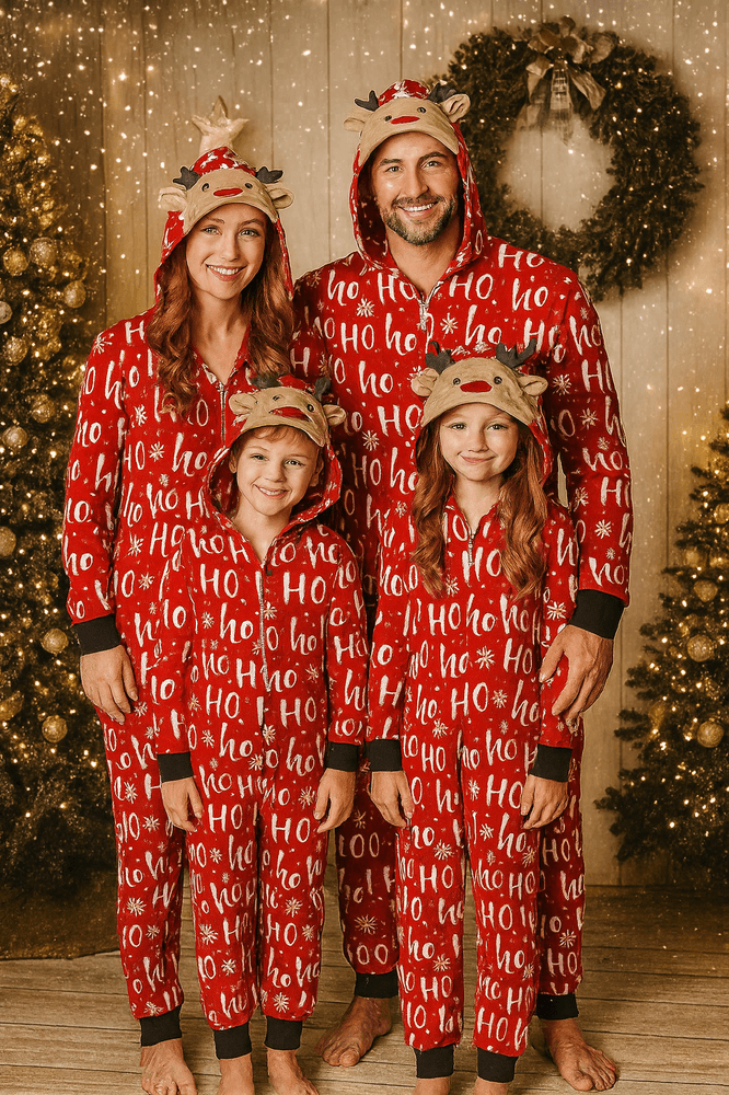 Julepyjamas jumpsuit HO-HO-HO dame - Match hele familien