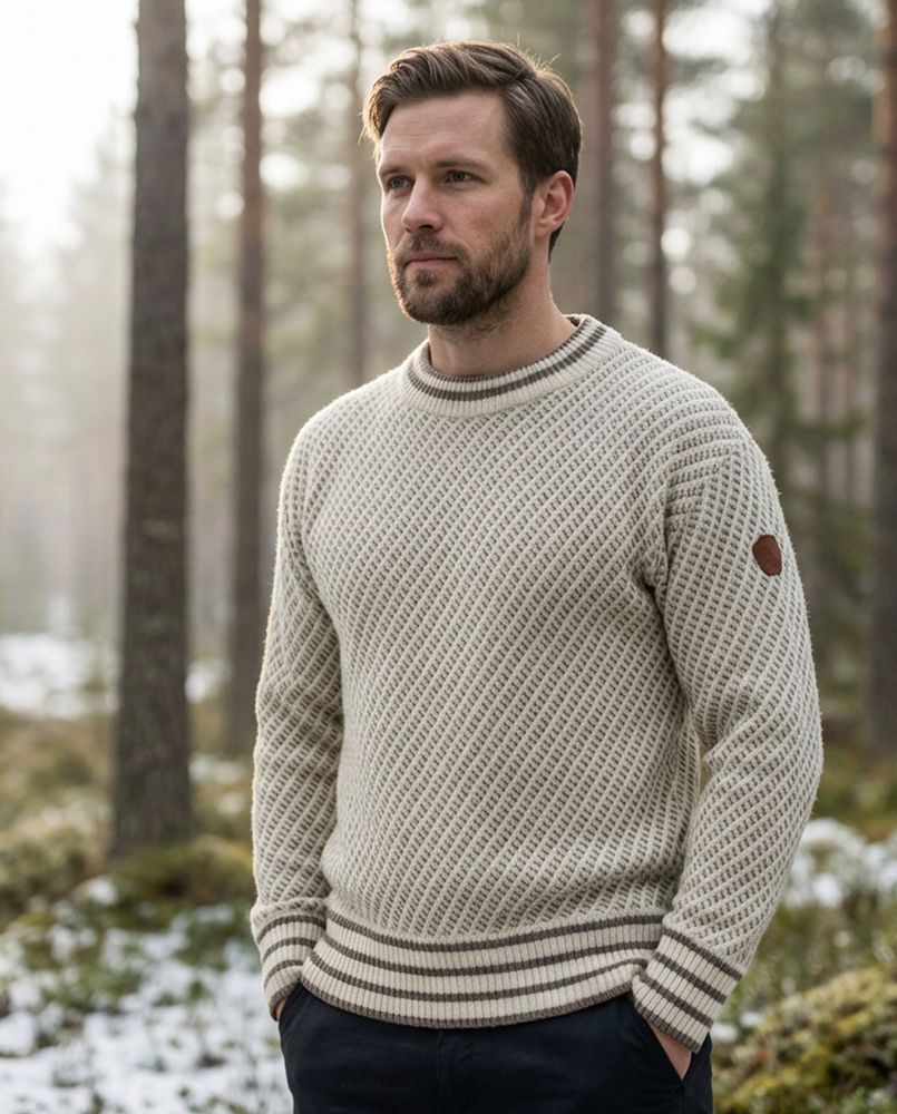 Islender ullgenser anikkhvit/valnøtt - Unisex