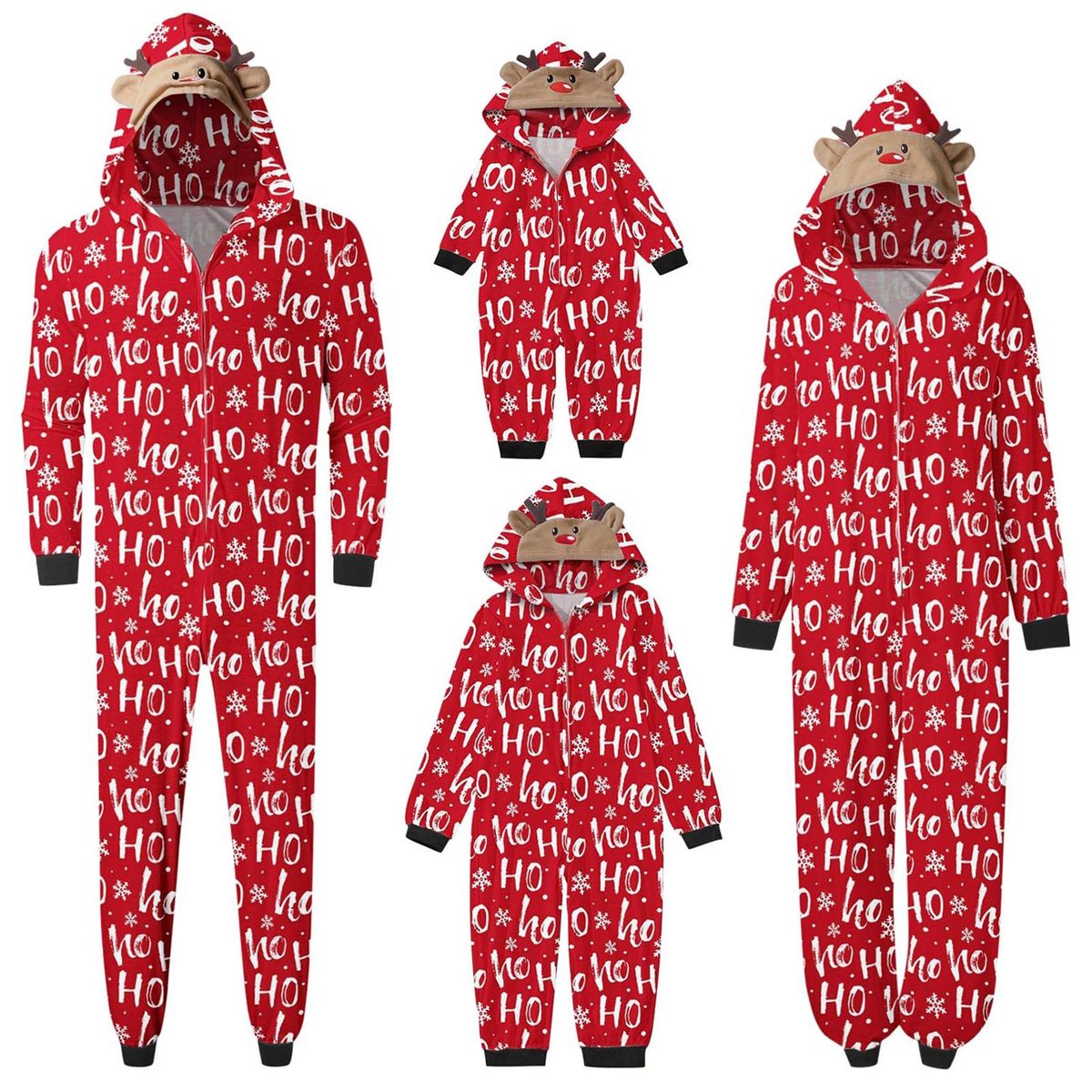 Julepyjamas jumpsuit HO-HO-HO dame - Match hele familien