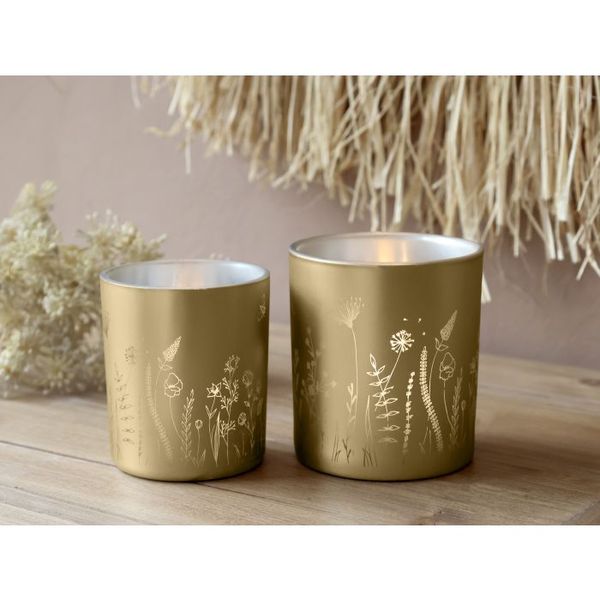 Hovedbilde 2 stk telysholder med blomstermotiv fra Chic Antique