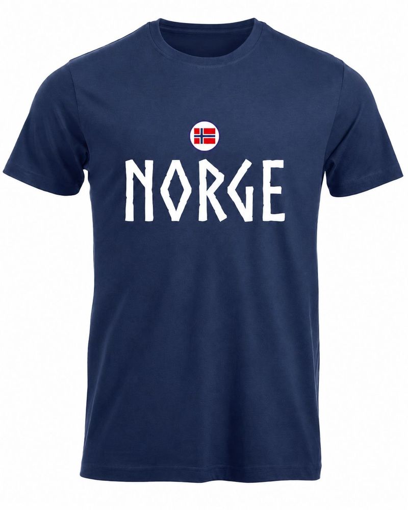 Norge t-shirt i marine Viking - Norsk supporter T-skjorte