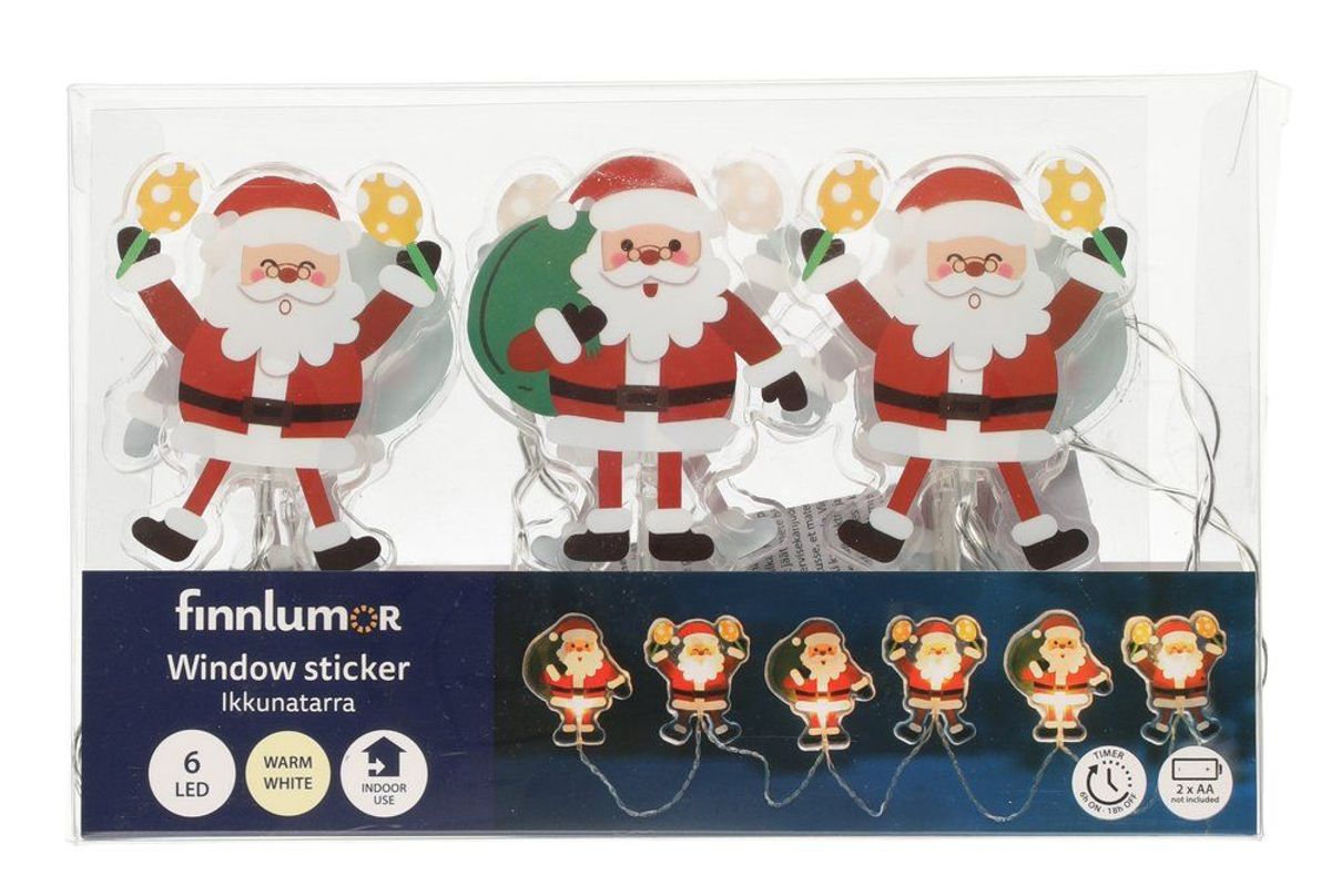 Vindusklistremerke 6 nisser med ledlys