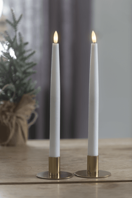 Hovedbilde 2 pk kronlys med ledlys  og fjenkontroll - 28,5 cm 
