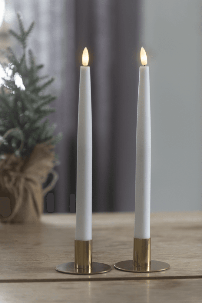 2 pk kronlys med ledlys  og fjenkontroll - 28,5 cm 