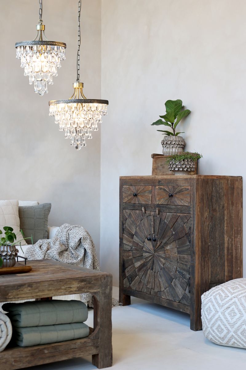 Versailles Lysekrone med dråpeformede glasprismer