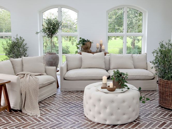 Hovedbilde Malo Stol i lin med 3 puter fra Chic Antique
