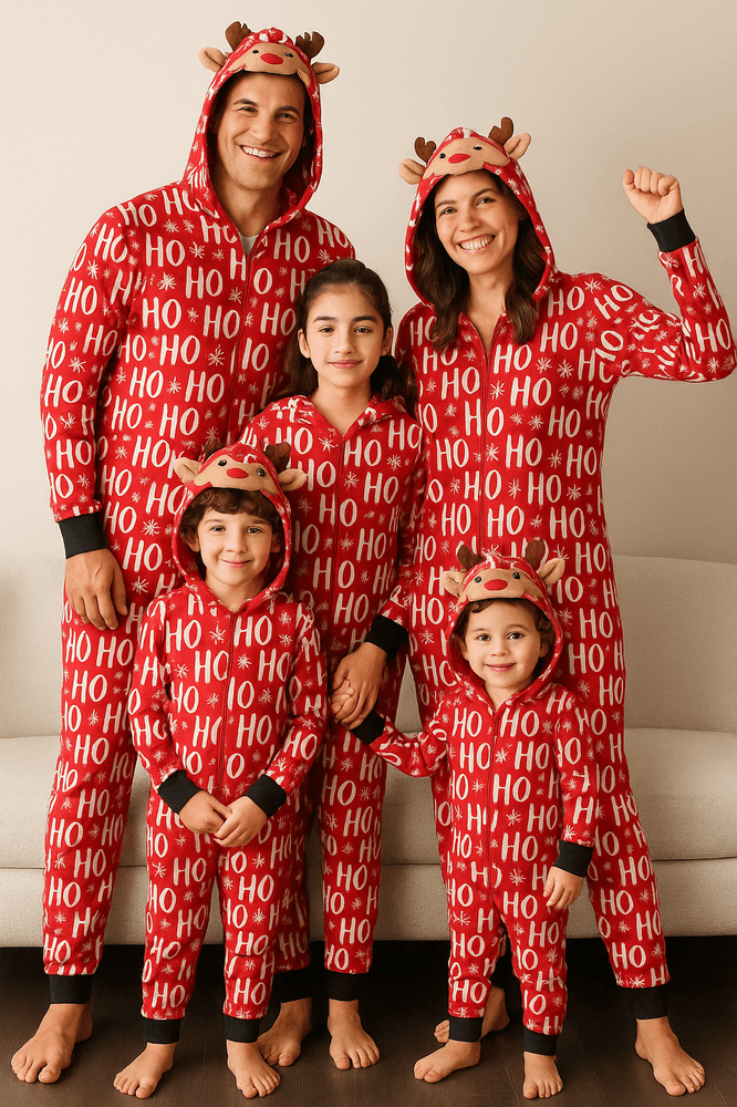Julepyjamas jumpsuit HO-HO-HO herre - Match hele familien