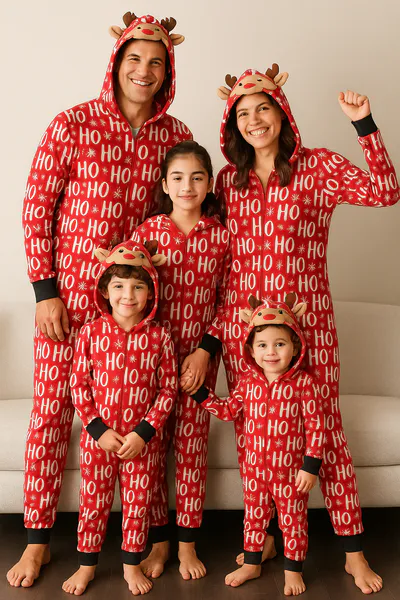Hovedbilde Julepyjamas jumpsuit HO-HO-HO herre - Match hele familien