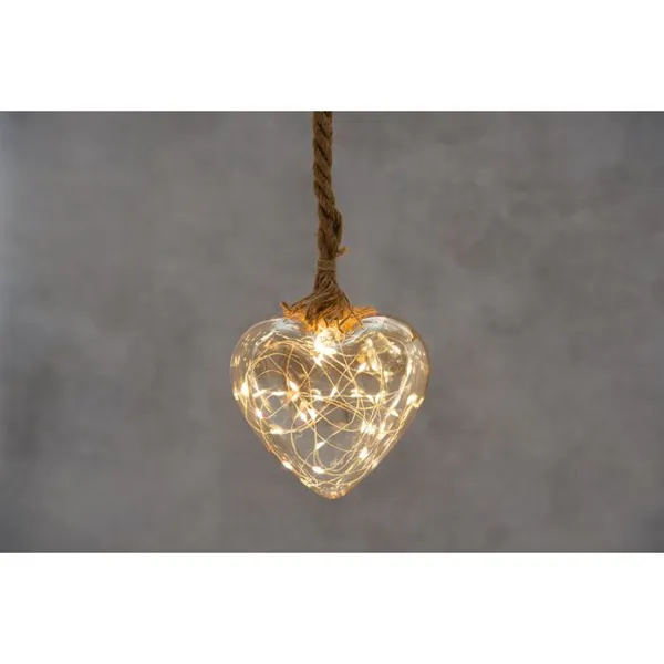 Hovedbilde Hjertelys LED med hamptau