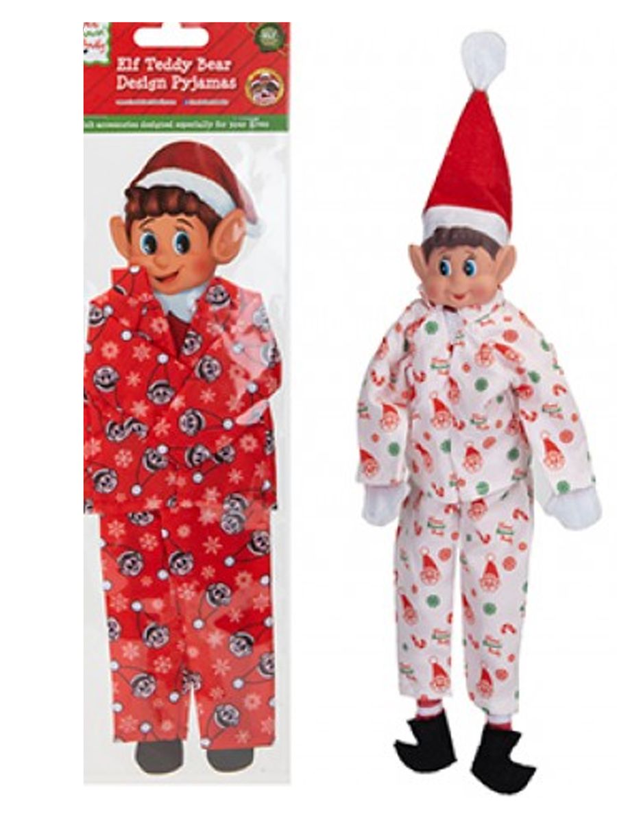 Rampenisse pyjamas med assortert rød / hvit