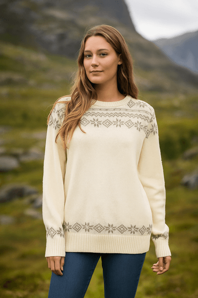 Hovedbilde Voss Unisex ullgenser i offwhite/beige