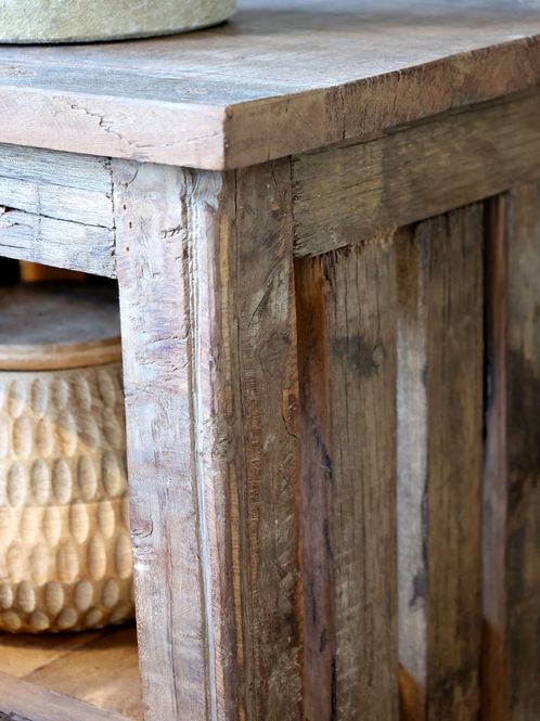 Hovedbilde Grimaud Nattbord & Sidebord m. Skuff i Gjenbrukstre – Chic Antique