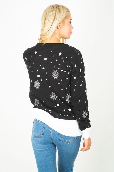 Hovedbilde Sort Reinsdyr julegenser til dame