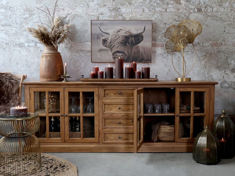 Vitrine Med 4 Dører Og 4 Skuffer Fra Chic Antique