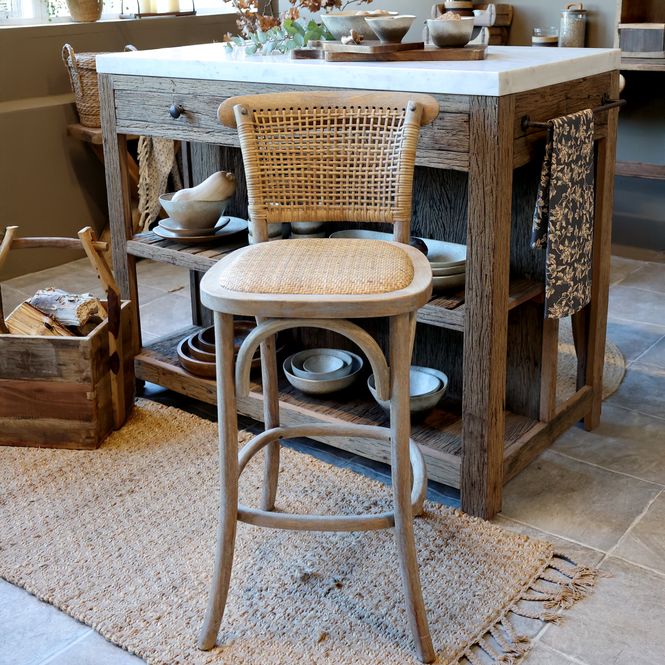 Hovedbilde Fransk barkrakk med flettet sete og rygg fra Chic Antique
